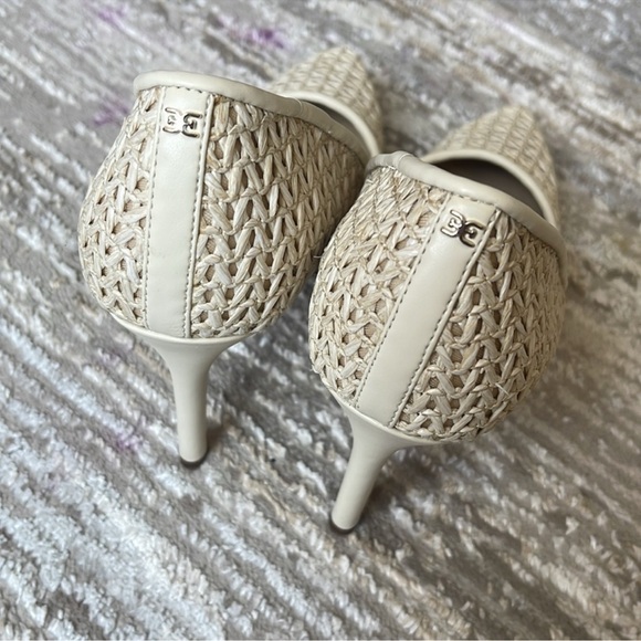 Sam Edelman Women Hazel Pointed Toe Pump Ivory Raffia - Picture 8 of 9